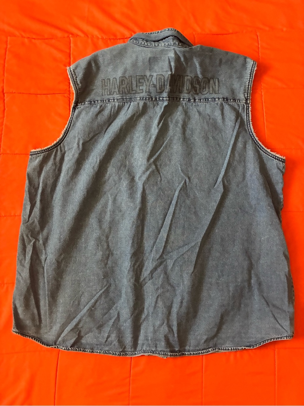 Harley-Davidson Denim shirt Mens 3XL embroidered pocket & rear spellout
